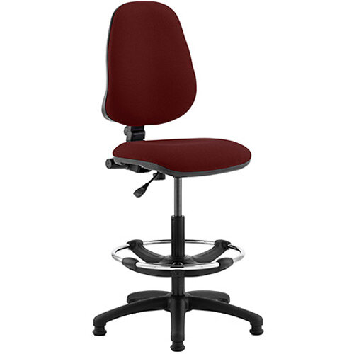 Eclipse I Lever Task Operator Office Chair Chilli Red With Draughtsman Kit