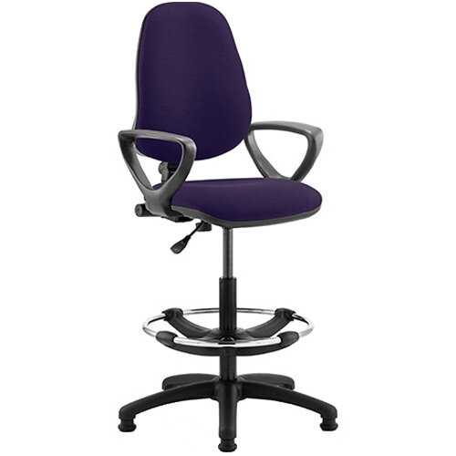 Eclipse I Lever Task Operator Office Chair Purple With Loop Arms & Draughtsman Kit