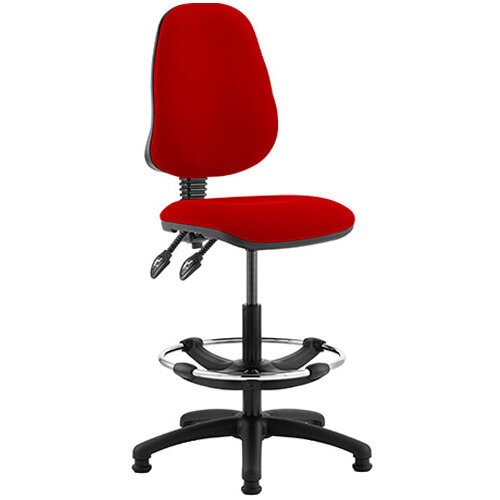 Eclipse II Lever Task Operator Office Chair Cherry Red With Draughtsman Kit