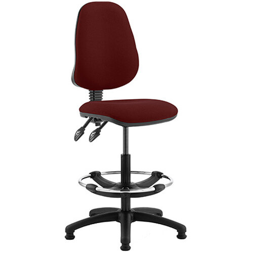 Eclipse II Lever Task Operator Office Chair Chilli Red With Draughtsman Kit