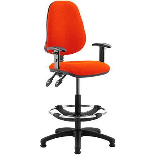 Eclipse II Lever Task Operator Office Chair Pimento Rustic Orange With Height Adjustable Arms &Draughtsman Kit Eclipse II Lever Task Operator Office Chair Pimento Rustic Orange With Height Adjustable Arms &Draughtsman Kit