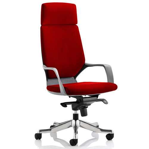 Xenon Black Frame High Back Executive Office Chair With Headrest Cherry Red