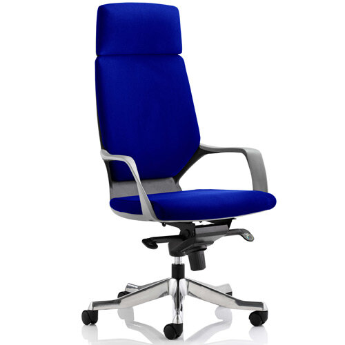 Xenon Black Frame High Back Executive Office Chair With Headrest Serene Blue