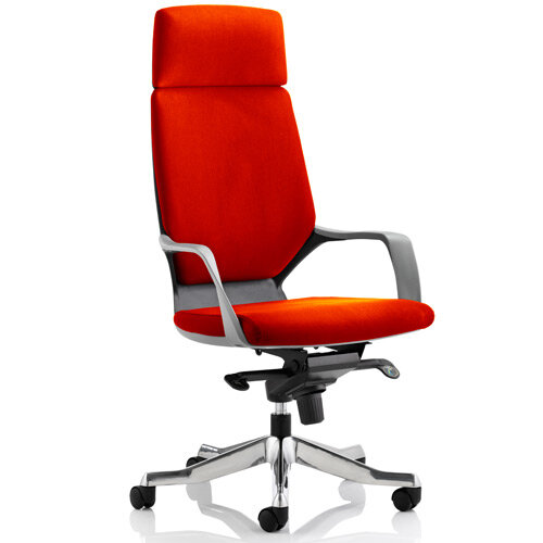 Xenon Black Frame High Back Executive Office Chair With Headrest Pimento Rustic Orange