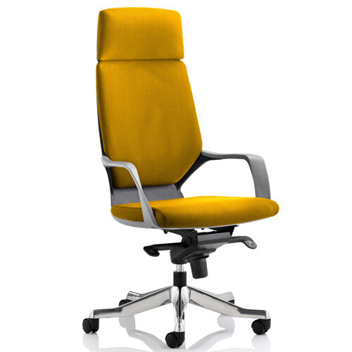 Xenon Black Frame High Back Executive Office Chair With Headrest Sunset Yellow