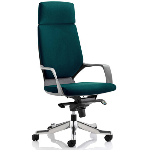 Xenon Black Frame High Back Executive Office Chair With Headrest Kingfisher Green