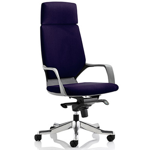 Xenon Black Frame High Back Executive Office Chair With Headrest Purple