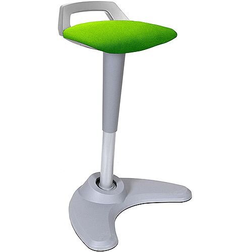 Spry Sit-Stand Stool Grey Frame Fabric Seat Swizzle Green Spry Sit-Stand Stool Grey Frame Fabric Seat Swizzle Green