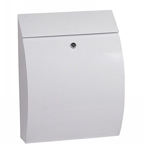 Phoenix Curvo MB0112KW Top Loading Mail Box in White with Key Lock White Phoenix Curvo MB0112KW Top Loading Mail Box in White with Key Lock White