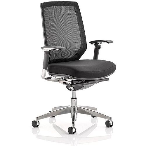 Midas Task Operator Office Chair Black Fabric Black Mesh Back With Arms Midas Task Operator Office Chair Black Fabric Black Mesh Back With Arms