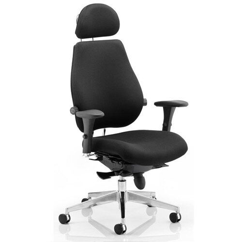 Chiro Plus Ultimate Posture Office Chair Black With Arms & Headrest