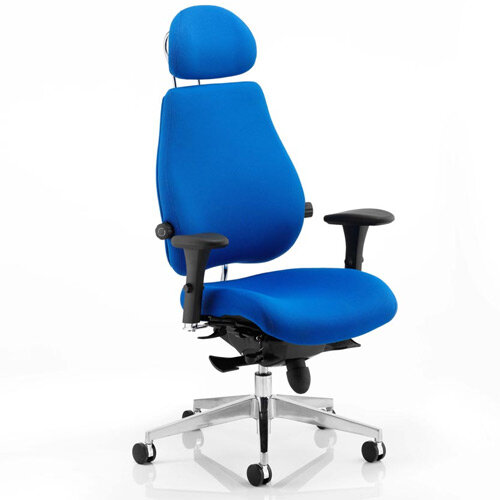 Chiro Plus Ultimate Posture Office Chair Blue With Arms &Headrest Chiro Plus Ultimate Posture Office Chair Blue With Arms &Headrest