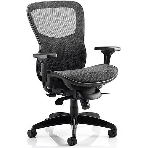 Stealth Shadow Ergo Posture Black Mesh Seat And Back Office Chair With Arms