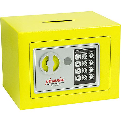 Phoenix SS0721EYD Compact Home Office Security Safe 4L With Electronic Lock & Deposit Slot Yellow