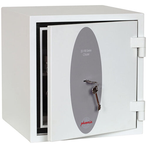 Phoenix Citadel SS1192K Size 2 Fire & S2 Security Safe with Key Lock White 31L 30mins Fire Protection