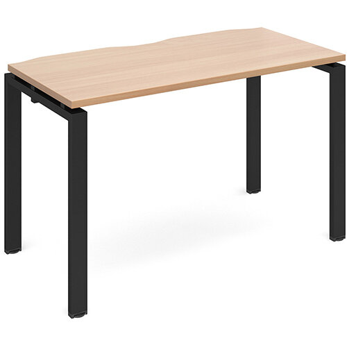 Adapt II single desk 1200mm x 600mm - black frame, beech top Adapt II single desk 1200mm x 600mm - black frame, beech top