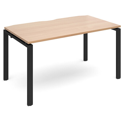 Adapt II single desk 1400mm x 800mm - black frame, beech top Adapt II single desk 1400mm x 800mm - black frame, beech top
