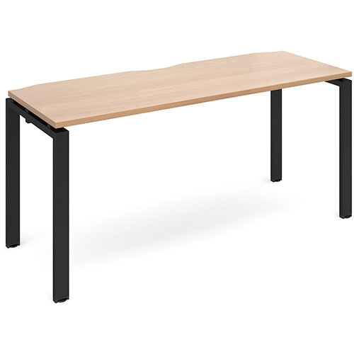 Adapt II single desk 1600mm x 600mm - black frame, beech top Adapt II single desk 1600mm x 600mm - black frame, beech top