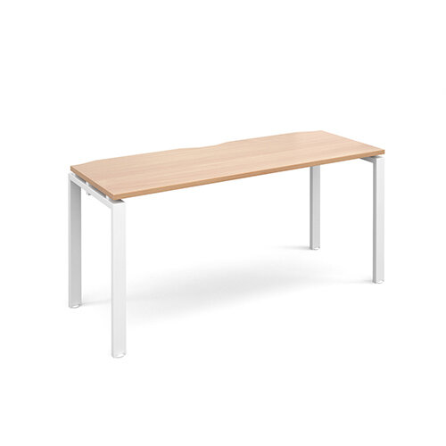 Adapt II single desk 1600mm x 600mm - white frame, beech top Adapt II single desk 1600mm x 600mm - white frame, beech top