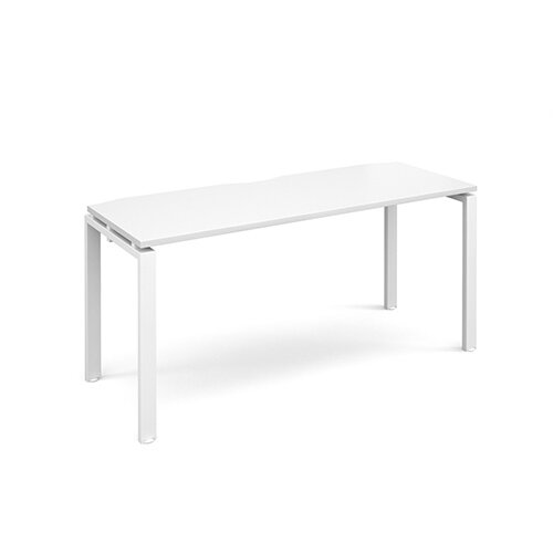 Adapt II single desk 1600mm x 600mm - white frame, white top Adapt II single desk 1600mm x 600mm - white frame, white top