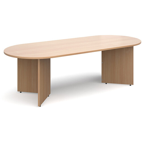 Arrow Head Leg Radial D-End Boardroom Table 2400mm x 1000mm - Beech Arrow Head Leg Radial D-End Boardroom Table 2400mm x 1000mm - Beech