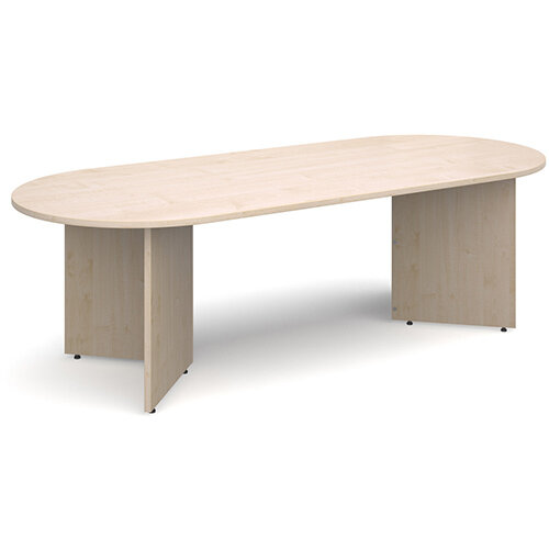 Arrow Head Leg Radial D-End Boardroom Table 2400mm x 1000mm - Maple Arrow Head Leg Radial D-End Boardroom Table 2400mm x 1000mm - Maple