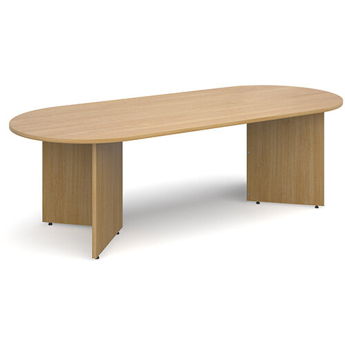 Arrow Head Leg Radial D-End Boardroom Table 2400mm x 1000mm - Oak Arrow Head Leg Radial D-End Boardroom Table 2400mm x 1000mm - Oak