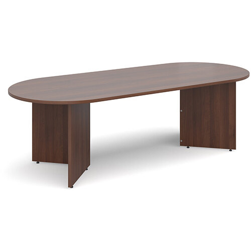 Arrow Head Leg Radial D-End Boardroom Table 2400mm x 1000mm - Walnut Arrow Head Leg Radial D-End Boardroom Table 2400mm x 1000mm - Walnut