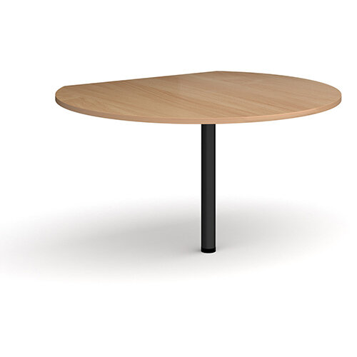 D-end desk extension circular table 1200mm diameter with black leg - beech top D-end desk extension circular table 1200mm diameter with black leg - beech top