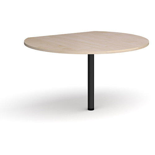 D-end desk extension circular table 1200mm diameter with black leg - maple top D-end desk extension circular table 1200mm diameter with black leg - maple top