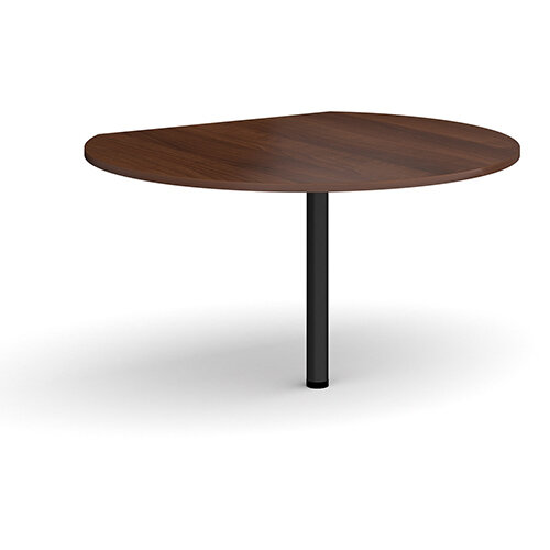 D-end desk extension circular table 1200mm diameter with black leg - walnut top D-end desk extension circular table 1200mm diameter with black leg - walnut top