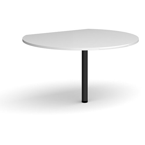 D-end desk extension circular table 1200mm diameter with black leg - white top D-end desk extension circular table 1200mm diameter with black leg - white top