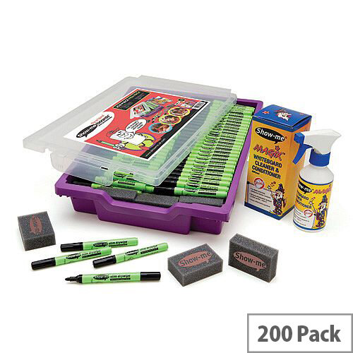 Show-me Dry Wipe Pens in Gratnells Tray Black Pack of 200 GTC200 Show-me Dry Wipe Pens in Gratnells Tray Black Pack of 200 GTC200