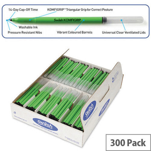Eastpoint Pk300 Swash Komfigrip Handwriting Pen Black Thw300Bk