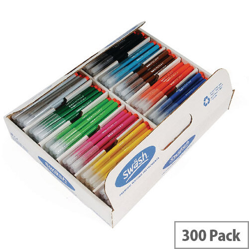 Swash Komfigrip Colouring Pens Broad Tip Assorted Pack 300