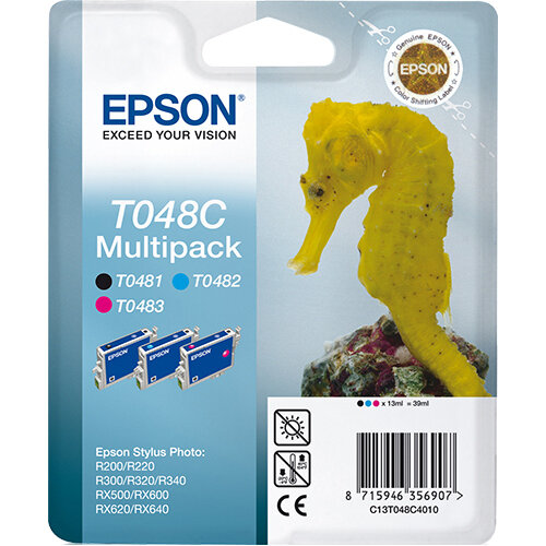 Epson R300/RX500 Inkjet Cartridge Multi Pack Cyan/Magenta/Black C13T048C40 Epson R300/RX500 Inkjet Cartridge Multi Pack Cyan/Magenta/Black C13T048C40