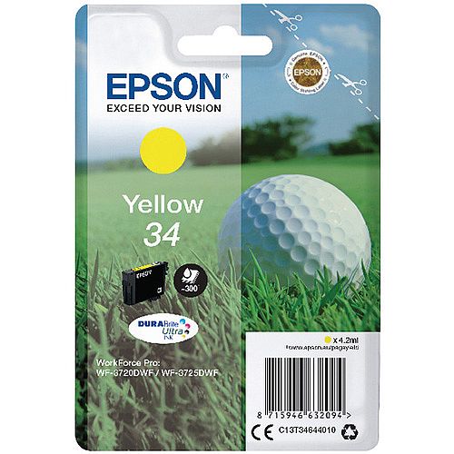 Epson 34 Yellow Singlepack DURABrite Ultra Ink (C13T34644010) Epson 34 Yellow Singlepack DURABrite Ultra Ink (C13T34644010)