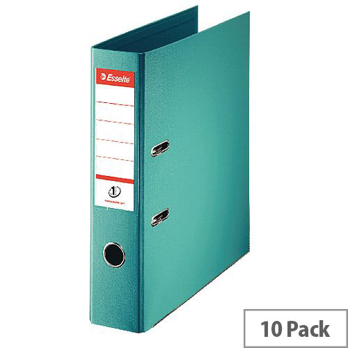 Esselte A4 Polypropylene 75mm Turquoise Lever Arch File Pack of 10 811550 Esselte A4 Polypropylene 75mm Turquoise Lever Arch File Pack of 10 811550