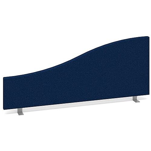 Wave Fabric Upholstered Office Desk Screen 1000mmx400mm/200mm - Blue