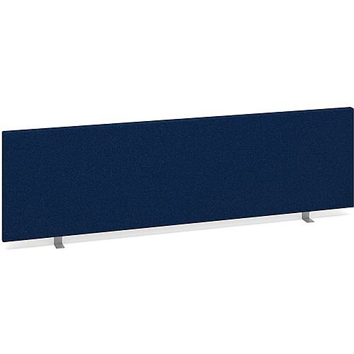 Straight Fabric Upholstered Office Desk Screen 1400mmx400mm - Blue Straight Fabric Upholstered Office Desk Screen 1400mmx400mm - Blue