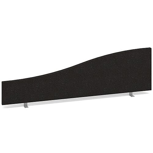 Wave Fabric Upholstered Office Desk Screen 1400mm/200mmx400mm/200mm - Charcoal Wave Fabric Upholstered Office Desk Screen 1400mm/200mmx400mm/200mm - Charcoal