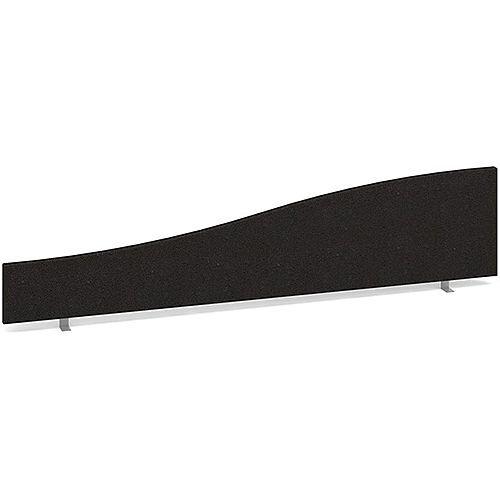 Wave Fabric Upholstered Office Desk Screen 1800mmx400mm/200mm - Charcoal Wave Fabric Upholstered Office Desk Screen 1800mmx400mm/200mm - Charcoal