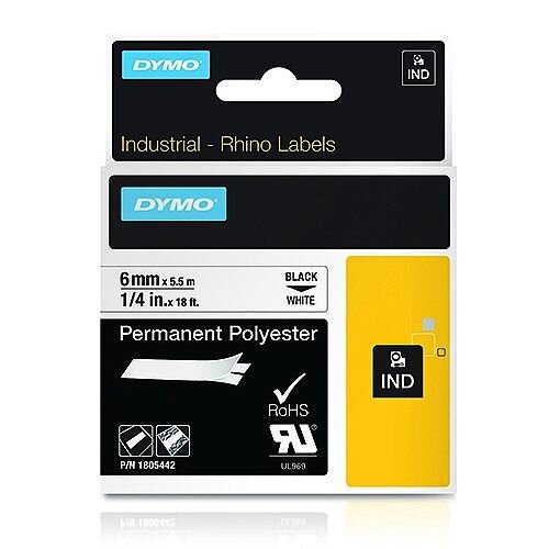 Dymo RhinoPRO 18766 Industrial Tape Permanent 9mm x 5.5m White S0718240 Dymo RhinoPRO 18766 Industrial Tape Permanent 9mm x 5.5m White S0718240
