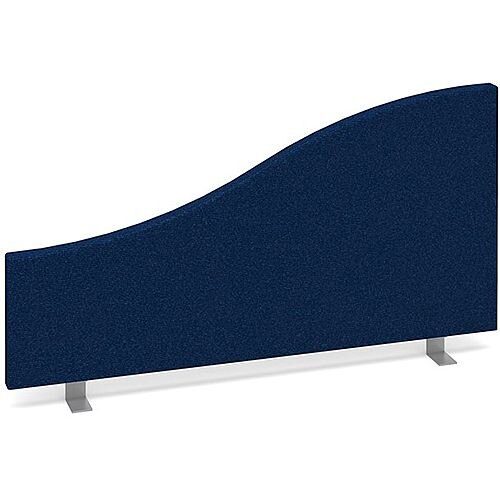 Wave Fabric Upholstered Office Desk Screen 800mmx400mm/200mm - Blue