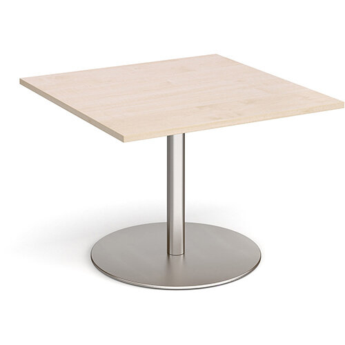 Eternal Square Boardroom Table Extension 1000mm x 1000mm - Brushed Steel Base &Maple Top Eternal Square Boardroom Table Extension 1000mm x 1000mm - Brushed Steel Base &Maple Top