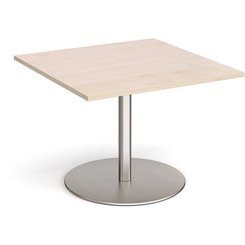 Eternal Square Boardroom Table Extension 1000mm x 1000mm - Brushed Steel Base & Maple Top