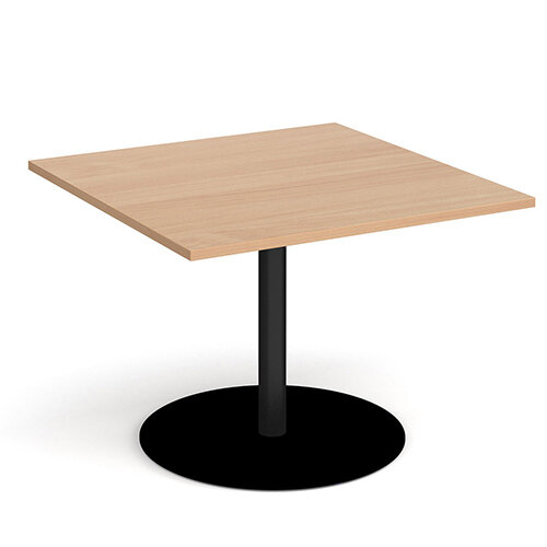 Eternal Square Boardroom Table Extension 1000mm x 1000mm - Black Base & Beech Top