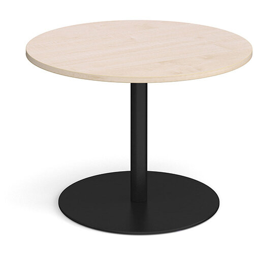 Eternal Circular Boardroom Table 1000mm - Black Base & Maple Top