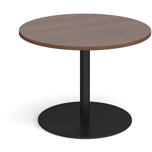 Eternal Circular Boardroom Table 1000mm - Black Base & Walnut Top