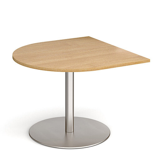Eternal Radial D-End Boardroom Table Extension 1000mm x 1000mm - Brushed Steel Base &Oak Top Eternal Radial D-End Boardroom Table Extension 1000mm x 1000mm - Brushed Steel Base &Oak Top